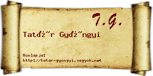 Tatár Gyöngyi névjegykártya