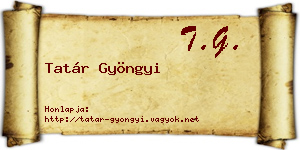 Tatár Gyöngyi névjegykártya